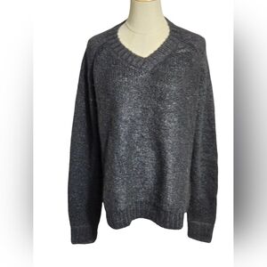 PACAS Black Alpaca Wool Blend V Neck Sweater NWT